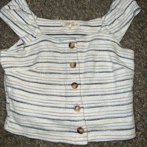 Button up crop tank